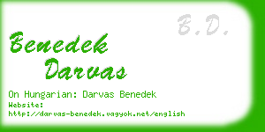 benedek darvas business card